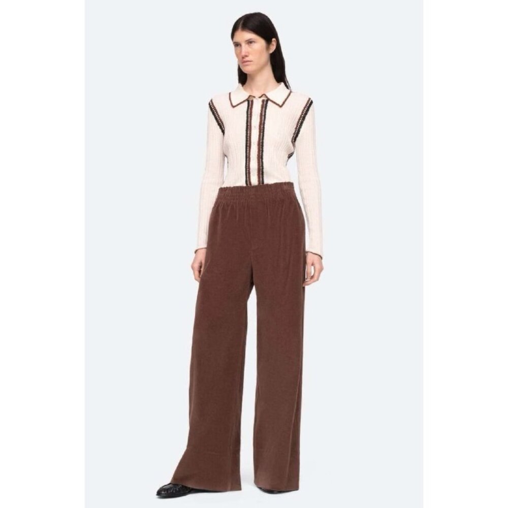 Sea New York Cooper Corduroy Wide Leg Pants High Rise Brown 2 (Hemmed)